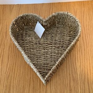Hobby Lobby Heart-Shaped Woven Basket - Natural Brown